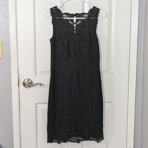 Little Black Dress Lace Trim Sleeveless Party Cocktail Dress Size Small‎